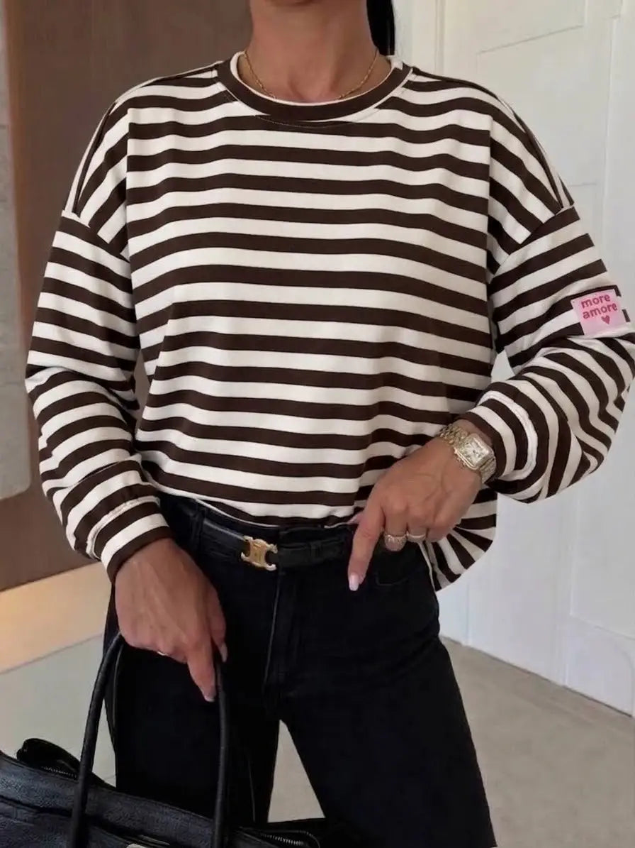 Pullover braun gestreift More Amore