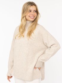 Wollmix Pullover mit Stehkragen Zwillingsherz
