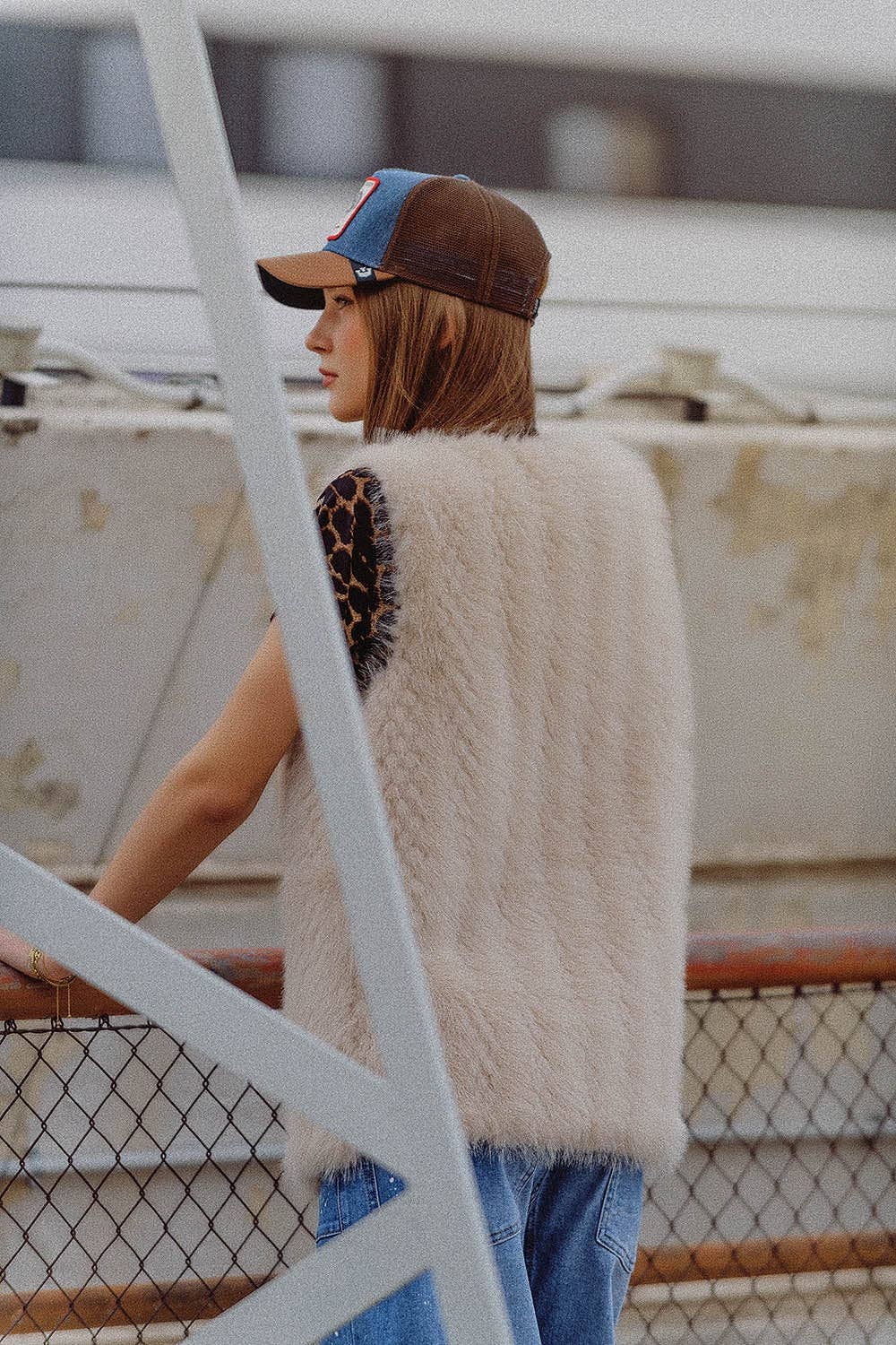Weste in Beige aus feinem Fell