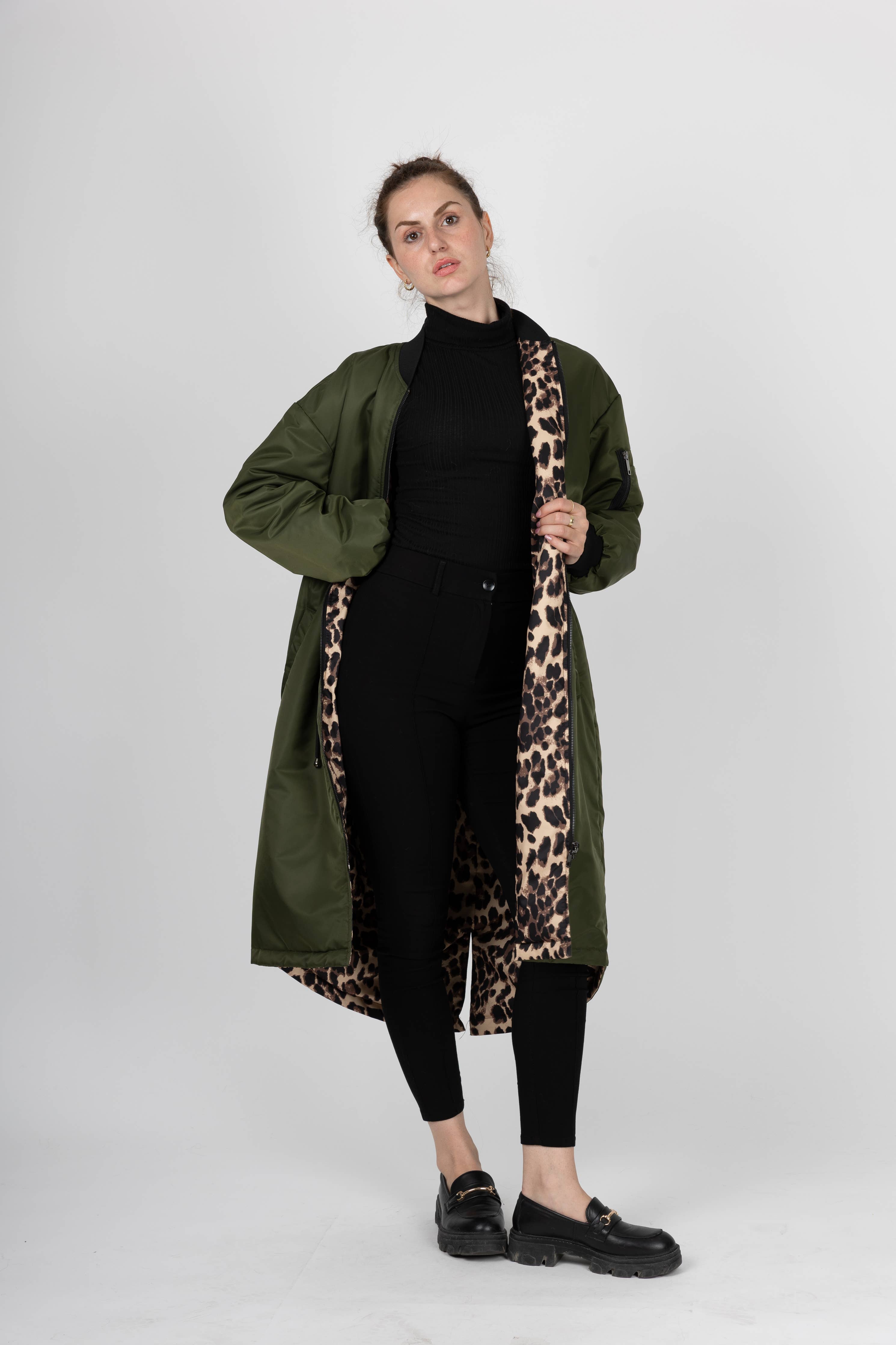 WENDBARE LEOPARDEN-BOMBERJACKE (8689)