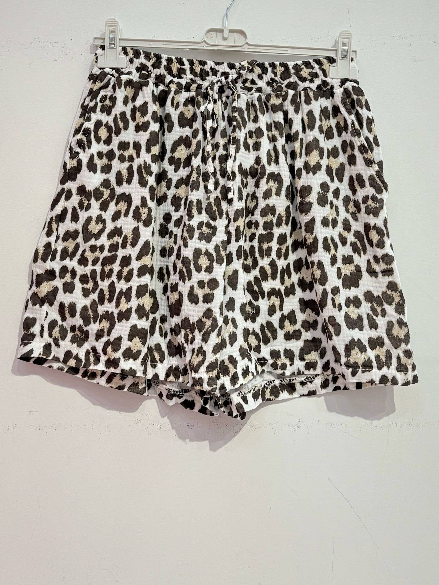 Bedruckte Shorts aus Baumwollgaze  LEOPARD