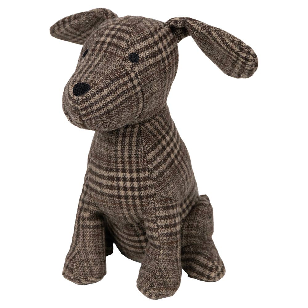 Türstopper Hund kariert 21 x 16 x 26 cm