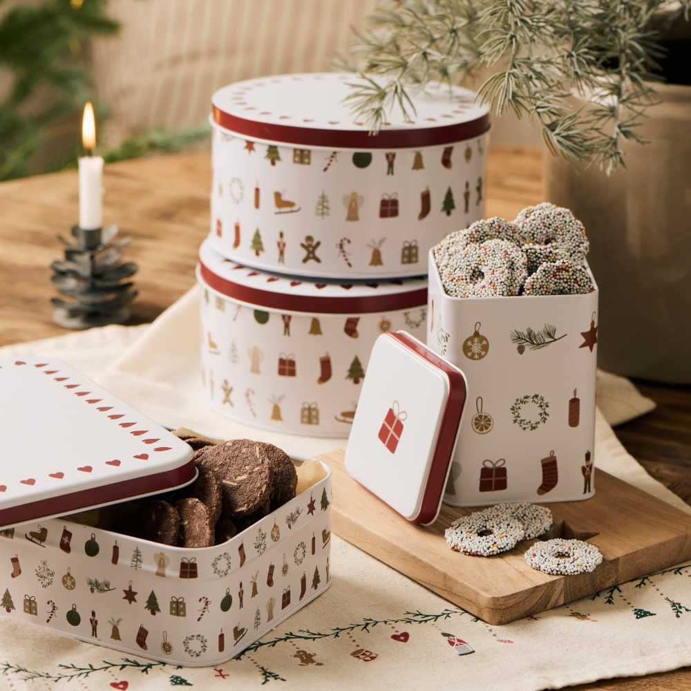 Ib Laursen Gebäckdose Nostalgie rund Weihnachtsmotiv
