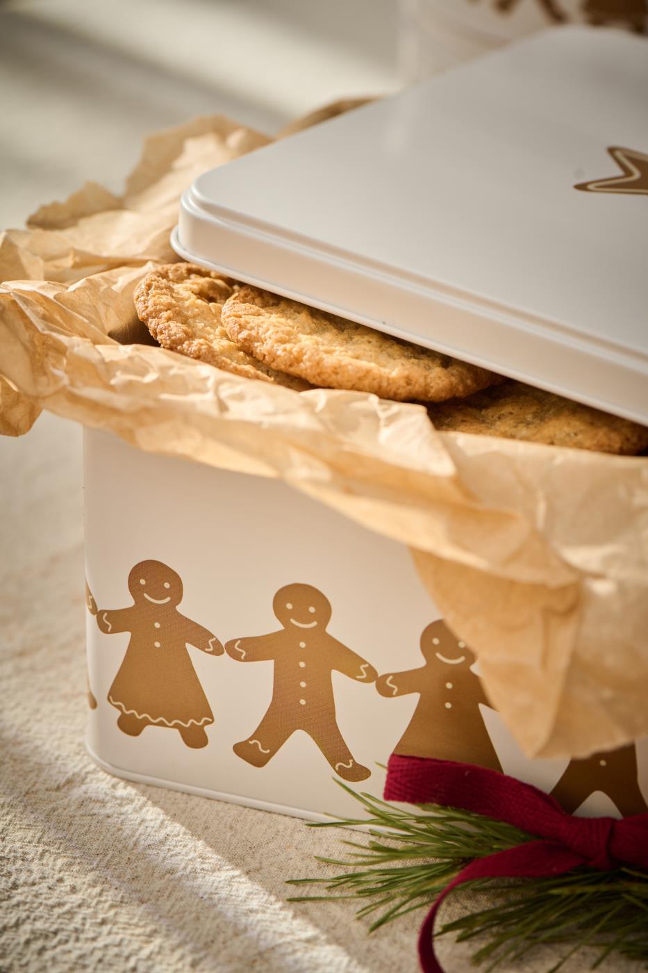 Gebäckdose m/Lebkuchenpärchen viereckig