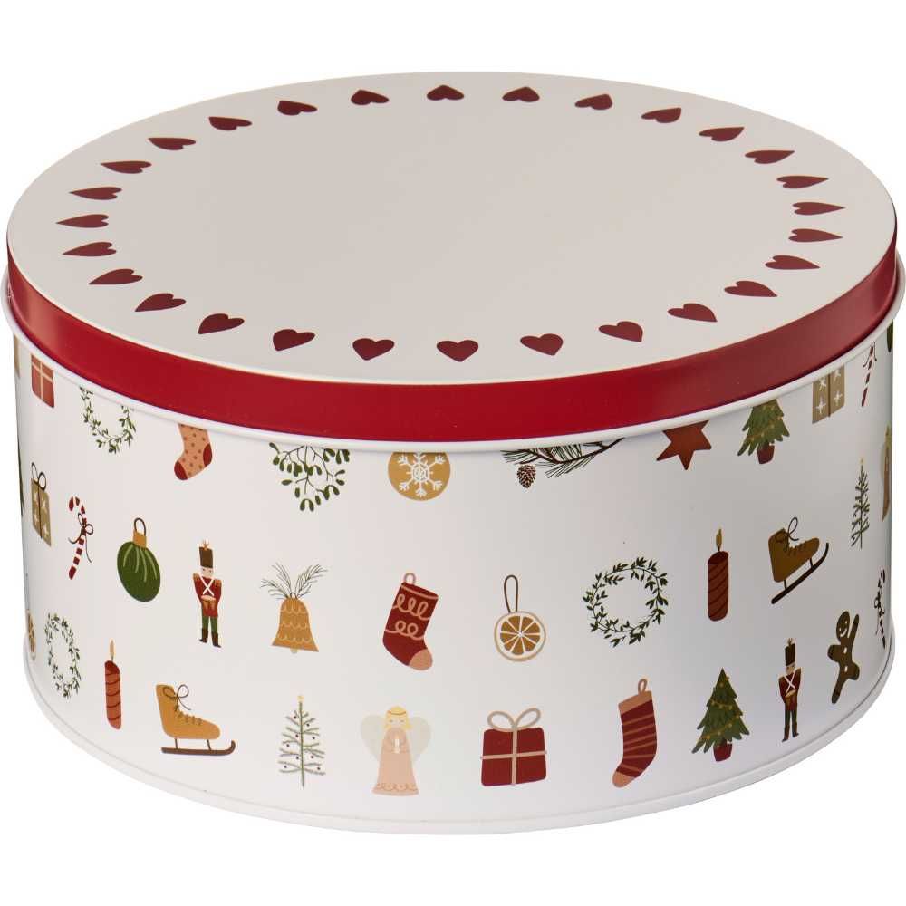 Ib Laursen Gebäckdose Nostalgie rund Weihnachtsmotiv