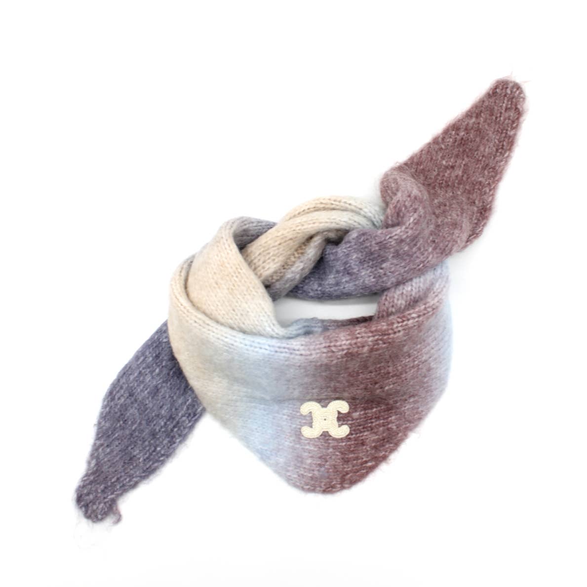 Dreiecksschal mit Farbverlauf, CC‑Logo