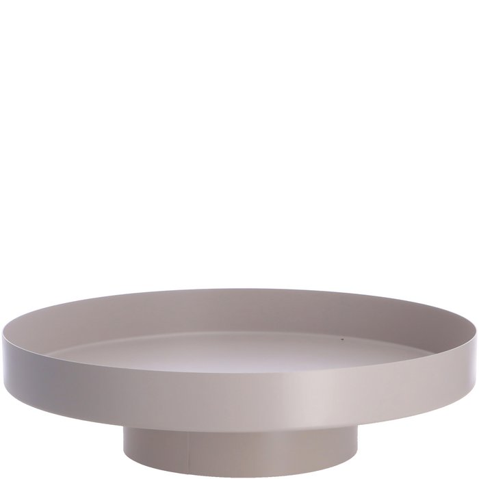 Metall Tablett Erik rund, D40cm, H10,5cm, Taupe