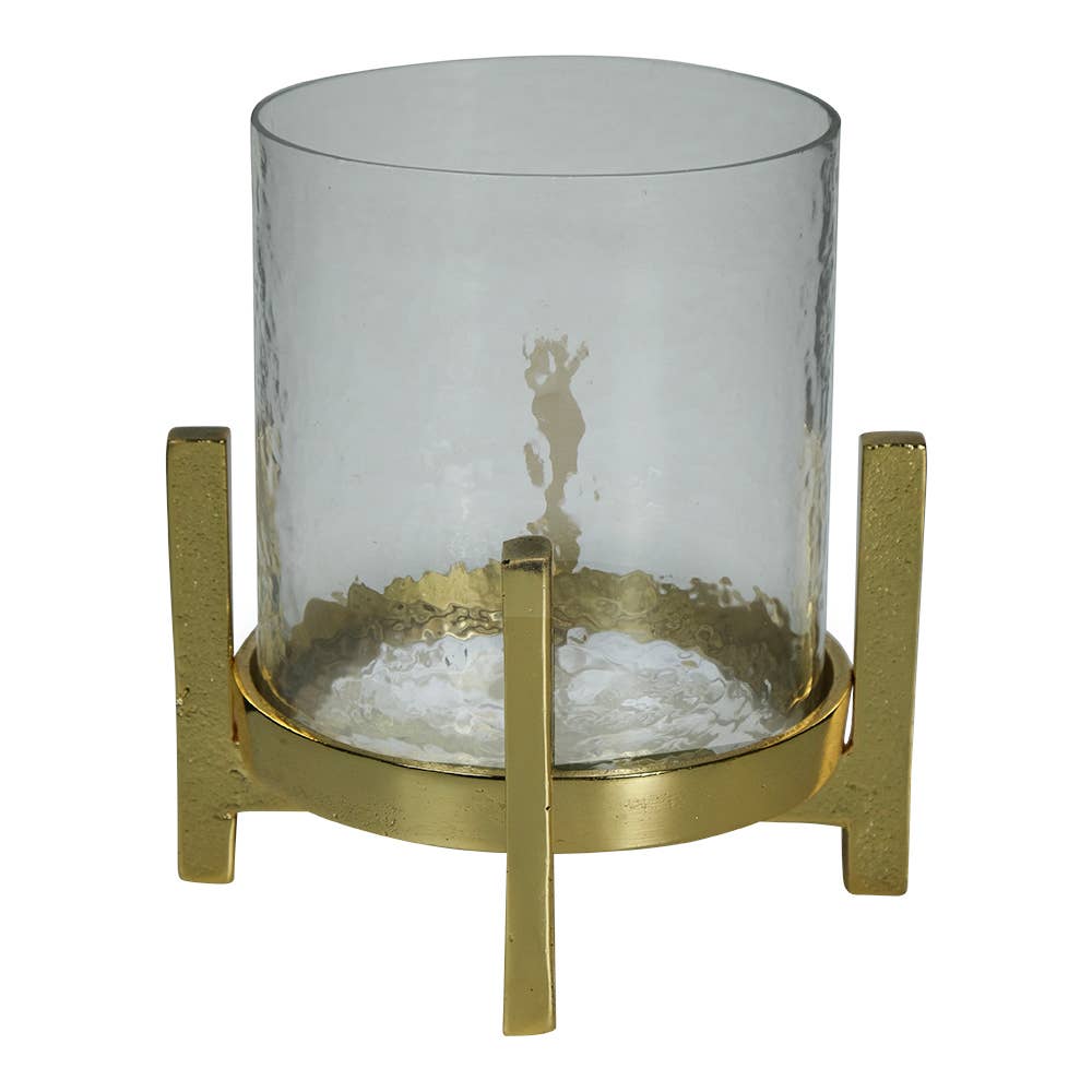 Windlicht auf Füßen Champagner Gold
