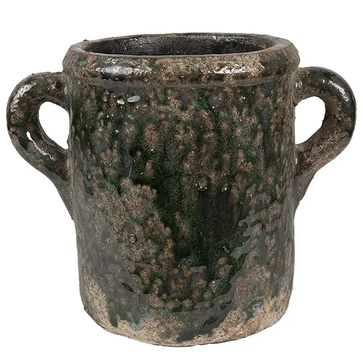 Clayre & Eef Pflanzgefäß aus grünem Terrakotta, 21x15x17cm