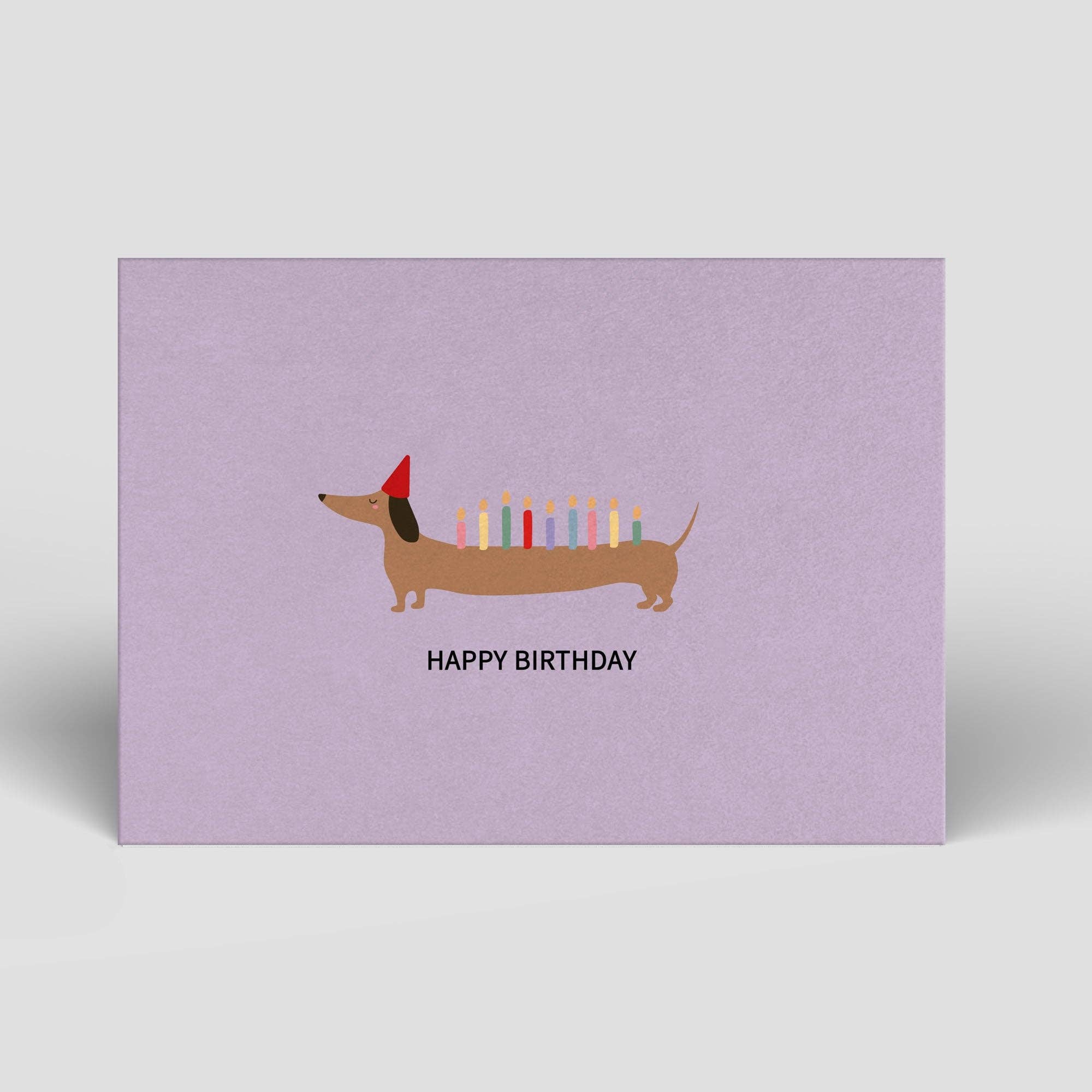 Postkarte - Geburtstag - Dackel mit Kerzen - Nr. 318