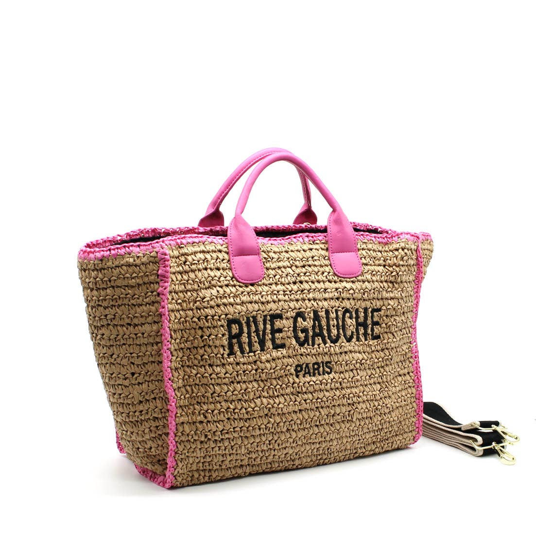 CROCHET RIVE GAUCHE zweifarbige gewebte Tragetasche