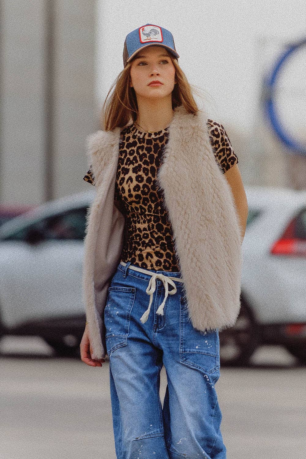 Weste in Beige aus feinem Fell