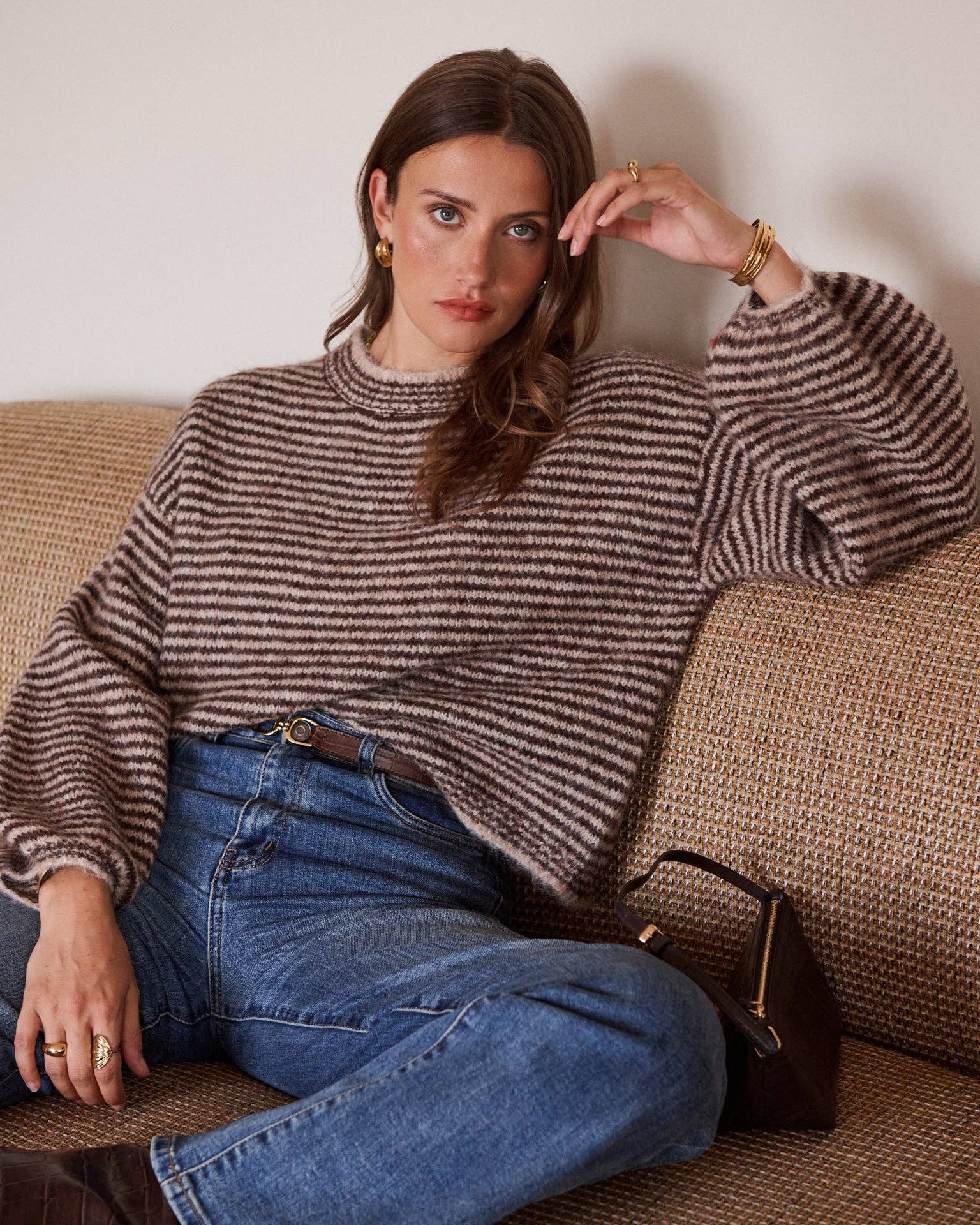 Strickpullover gestreift