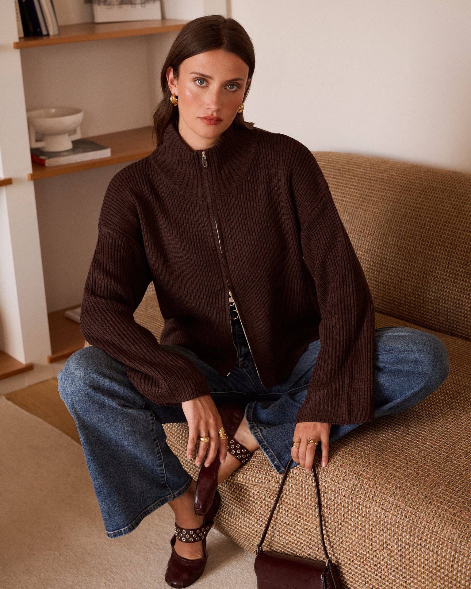 Strickjacke mit Reißverschluss Andy