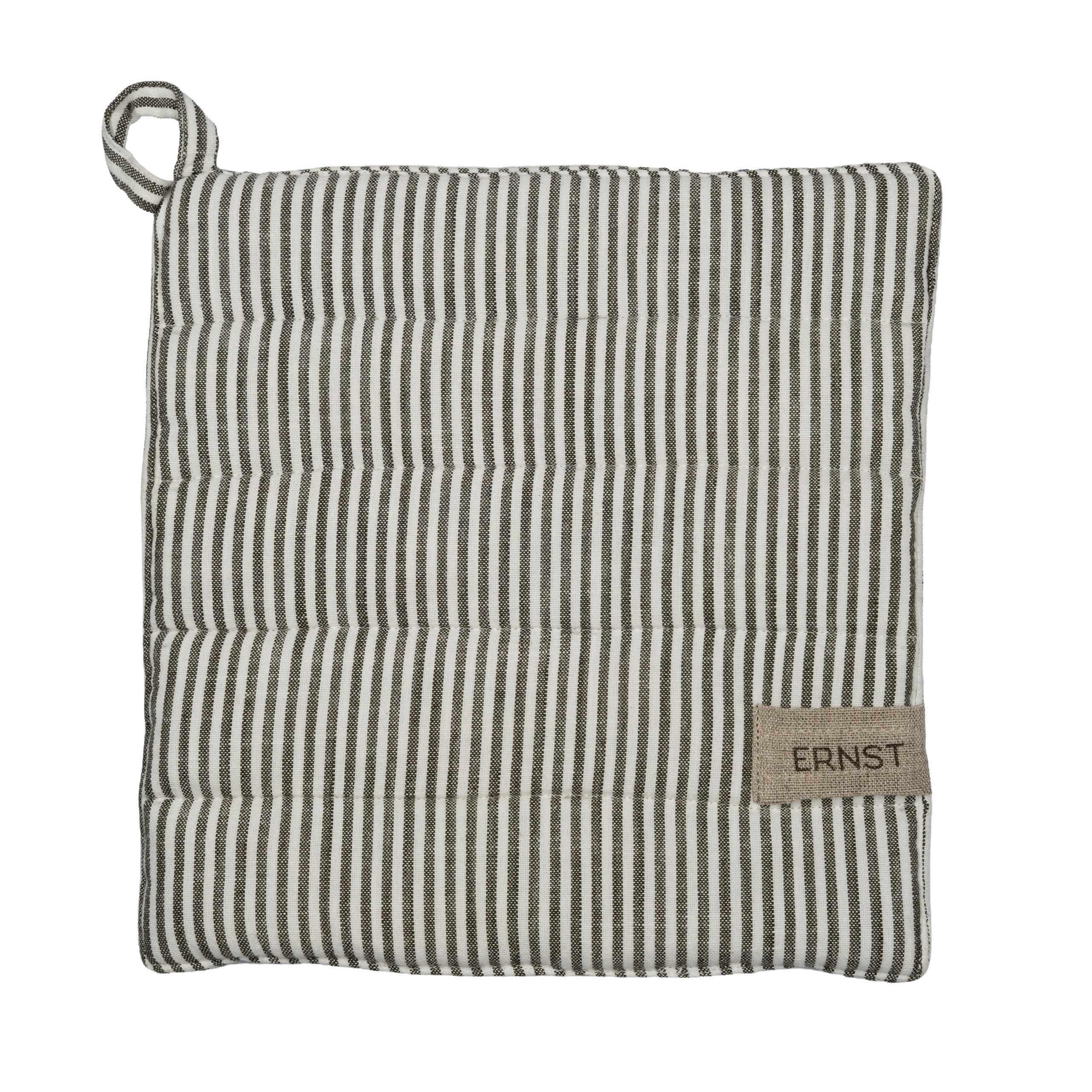 Ofen / Topflappen in Salbei weiß gestreift