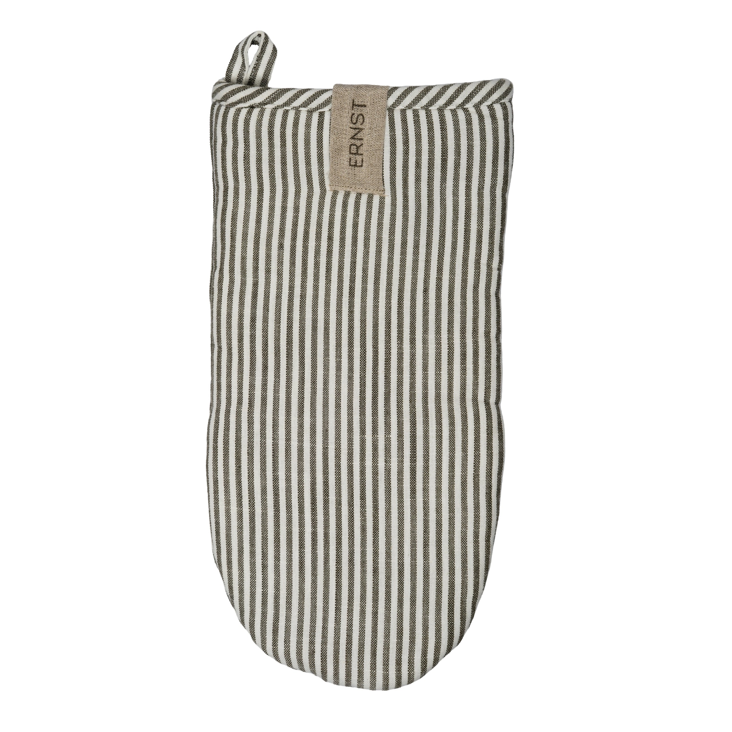 Ofen / Topflappen Grillfäustling in grün weiß gestreift