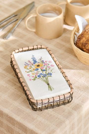 Serviettenhalter m/Bambuskante länglich passt zu 10x20 cm Serviette