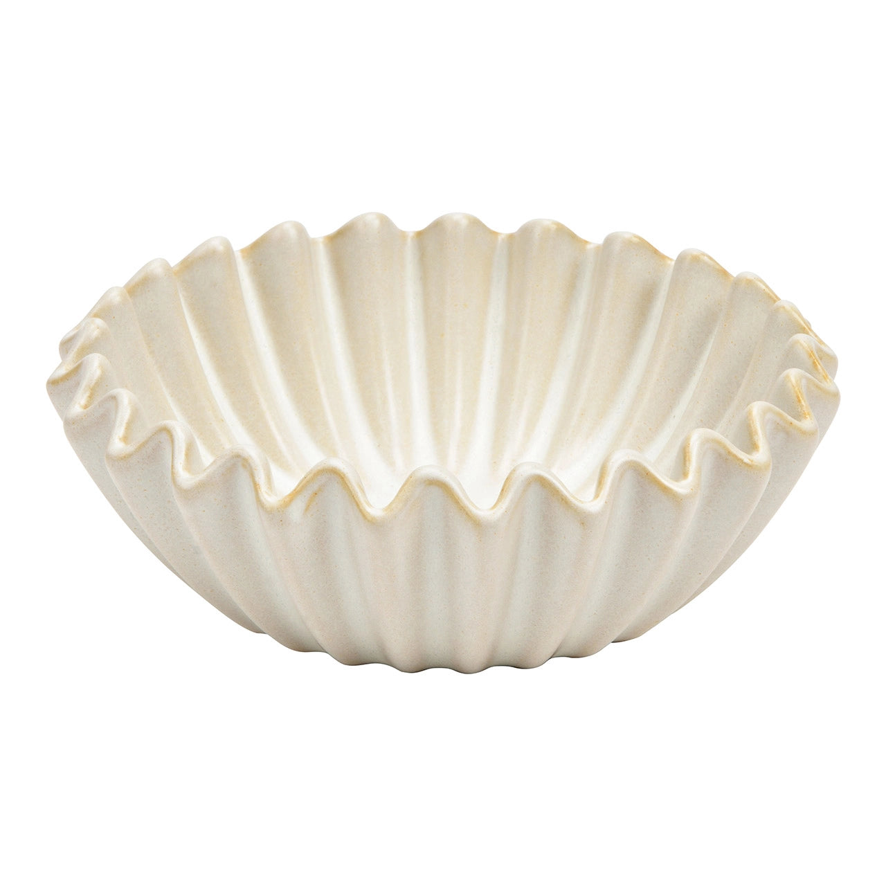 Deko Schale aus Keramik weiß / creme