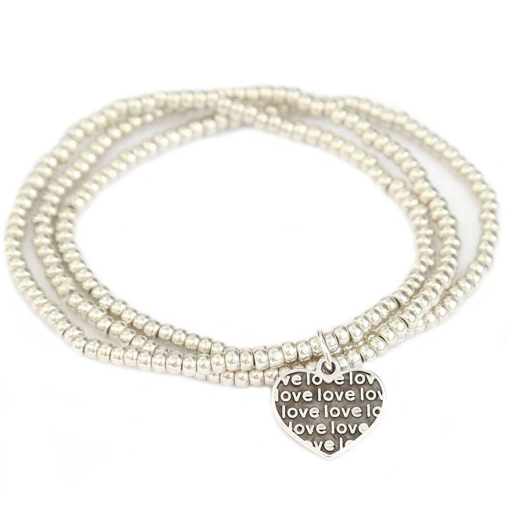 Armband set love Silber