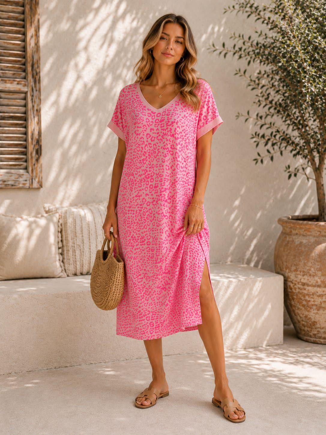 Leo Midi Dress pink