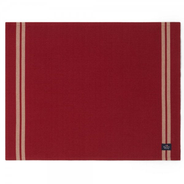 LEXINGTON Platzdecke Rib Striped Organic Cotton Red Beige (40x50)