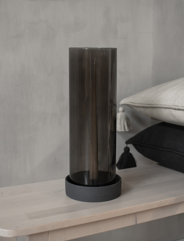 STURM Brauner Glaszylinder - Kerzenhalter Storefactory