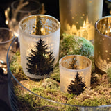 Windlicht Tannenbaum und Häuser
