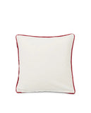Snowy Embroidered Cotton Velvet Pillow Cover, White Multi