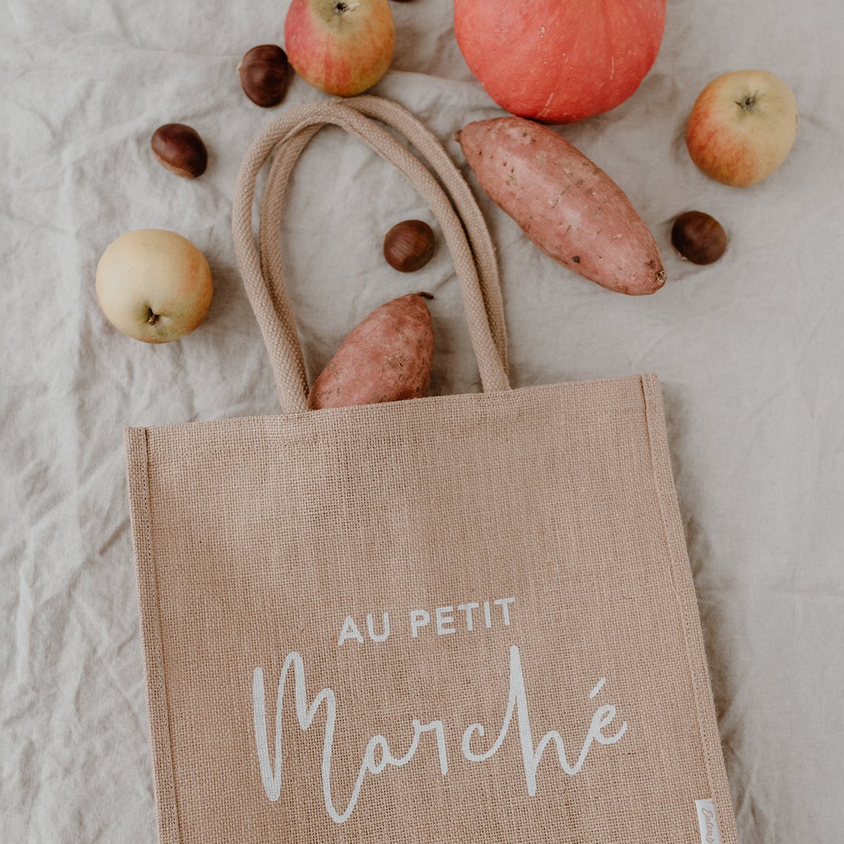 Jute Shopper au petit marché natur