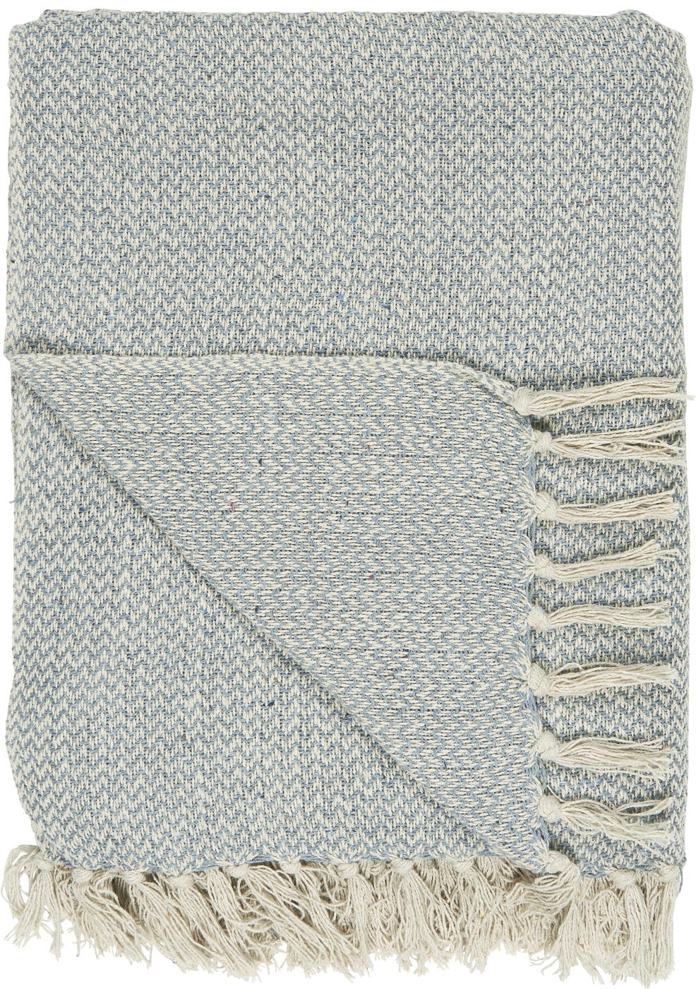 Plaid creme/hellblau Zickzackmuster Ib Laursen