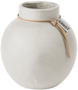 Vase ERNST Steinzeug rund weiß Ø13 H14