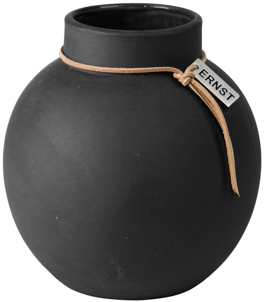 ERNST Vase Steinzeug dunkelgrau Ø10cm